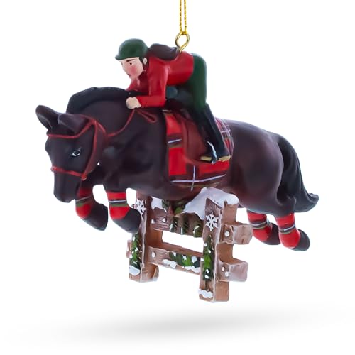 Equestrian Horse Jumper Rider Resin Christmas Ornament