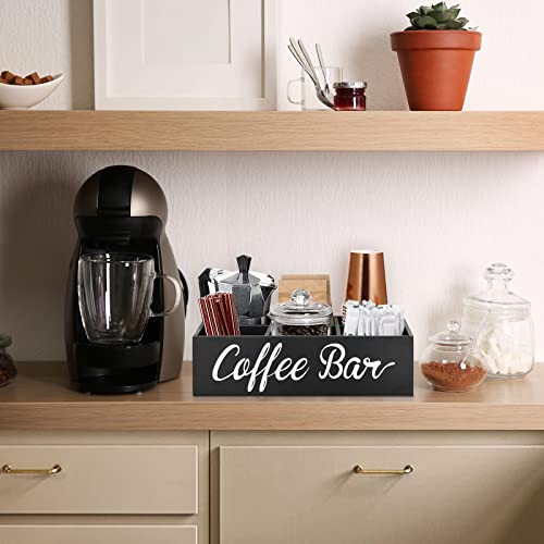 Lzhevsk Wooden Coffee Station Organizer, Coffee Bar Accessories Organizer For Coffee Bar Decor, Kcup Coffee Pods Holder Storage Basket With Removable Dividers, Coffee Tea Bag Dispenser Organizer #TOP1