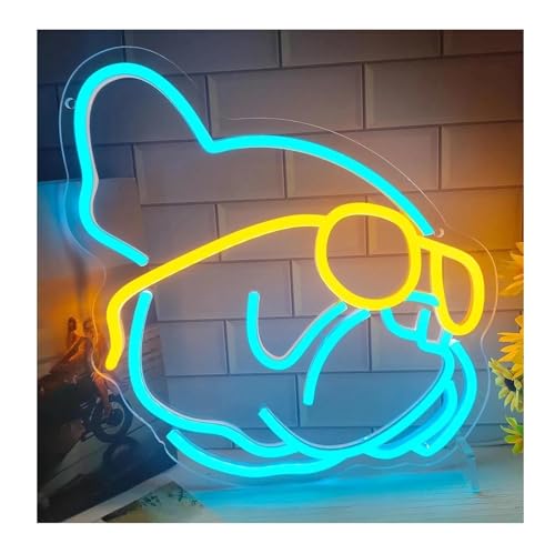 Néon Bouledogue Français veilleuse LED chambre lampe murale à intensité variable