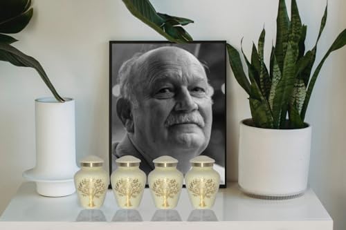 Image of Tree of Life Keepsake Urns for Human Ashes - 4 Small Keepsakes, Decorative Urns for Ashes Adult Female & Male, Funeral Urns - Pearl Marble