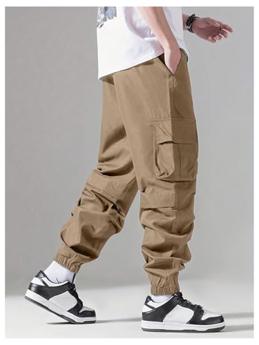 SHENHE Boy's Cargo Jogger Pants Drawstring Jogging Pants Casual Loose Pants Trousers3