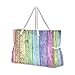 LUNLUMO Farbige Holzboden-Umhängetasche Strandtasche