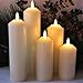 LED Lytes Timer Flameless Decorative Candles, 5 Ivory Wax Narrow Width Battery Candle Set, Realistic LED Candles Flickering 3D Flame and Wick with 6 Hour Rotating Timers