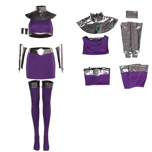 Ubaywey Koriand Cosplay Women's Costume Fancy Dress Purple Skirts Tops Female Halloween Carnival Party Suit (Purple, S)