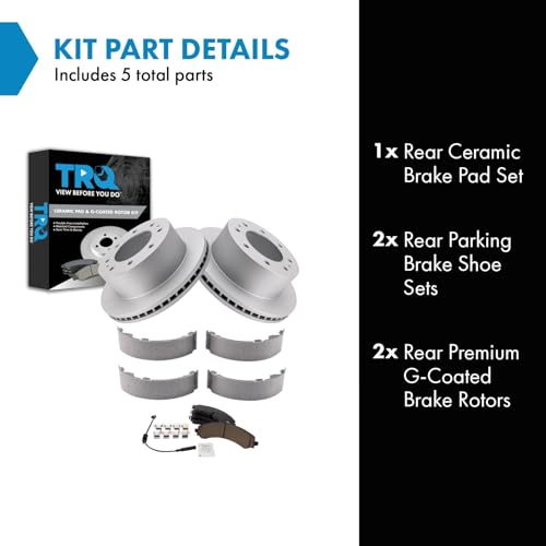 Image of TRQ Rear Brake Pad & Rotor Kit Compatible with 2020-2021 Chevrolet 2020-2022 GMC
