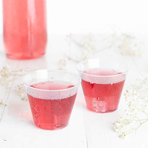 Plasticpro 9 Oz Disposable Plastic Party Cups,Old Fashioned Designed Tumblers, 100 Count, Crystal Clear #TOP2