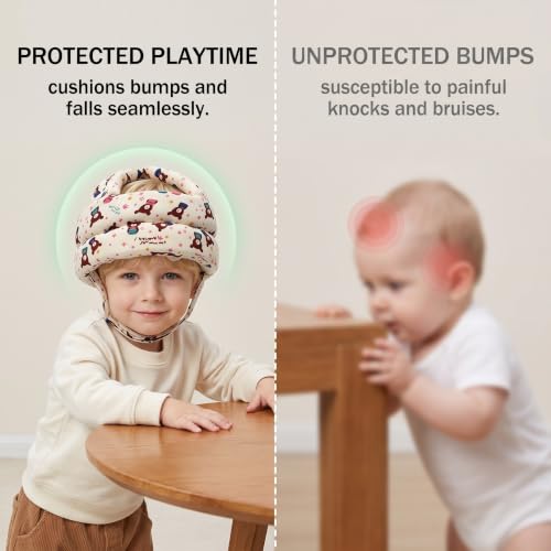 LAPQOS Casque Bebe Antichoc Protection,Chapeau de protection pour la tête de bébé – vue 5