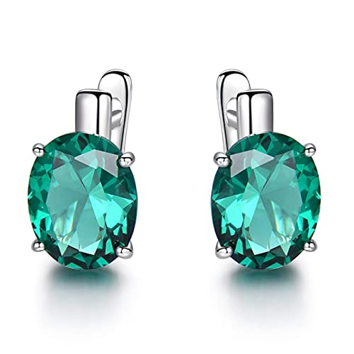 Boucles d'oreilles topaze bleue ovale bijoux solides de luxe