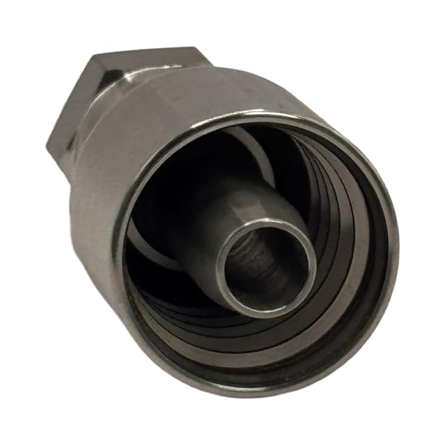 Image of 3 /8 inch Hose to 3 /8 inch Female JIC Stainless Steel Hydraulic Crimp Fitting | 37 Flare Parker-Compatible Hydraulic Hose End | R1, R2, 100R2AT, 100R16 Hose Connection