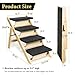 BRIKY 2-in-1 Dog Stairs/Ramp with 4 Steps, Foldable Dog Stairs for High Beds Cars Couch, Durable Wooden Pet Stairs for Small Medium Large Dogs, No Assembly Required