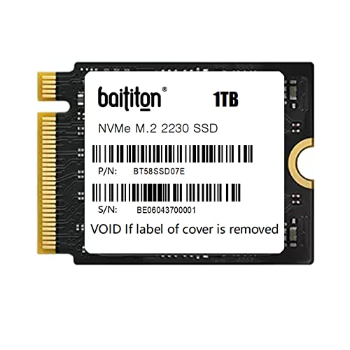 BAITITON SSD NVMe M.2 2230 da 1TB PCIe Unità a stato solido compatibile con Steam Deck, Surface Pro