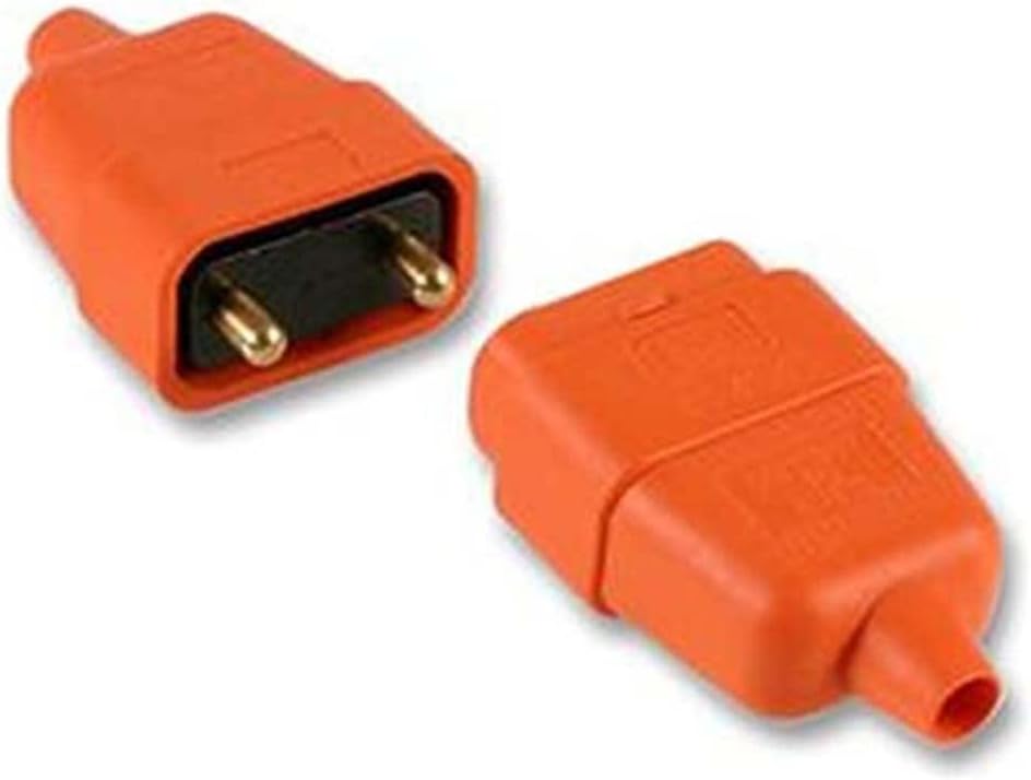 pro elec pl09473 10A 2 PIN 0128-OR Connector Rubber - Orange