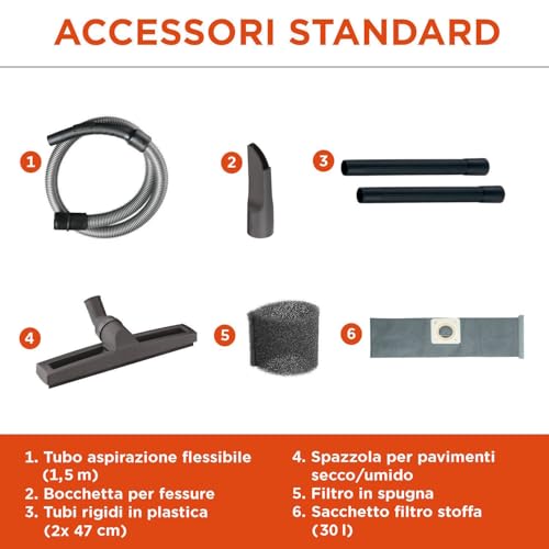 Black+Decker Aspiratore Solidi E Liquidi BXVC30XDE (1600 W, 30 L) - 3