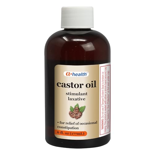 A+Health Castor Oil, Laxative For Constipation, 100% Pure, Cold Pressed, Tasteless, Odorless, Moisturizing and Nourishing for Skin and Hair, 6 fl oz