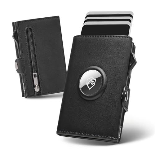 Porte-carte Airtag homme avec blocage RFID et poche monnaie noir