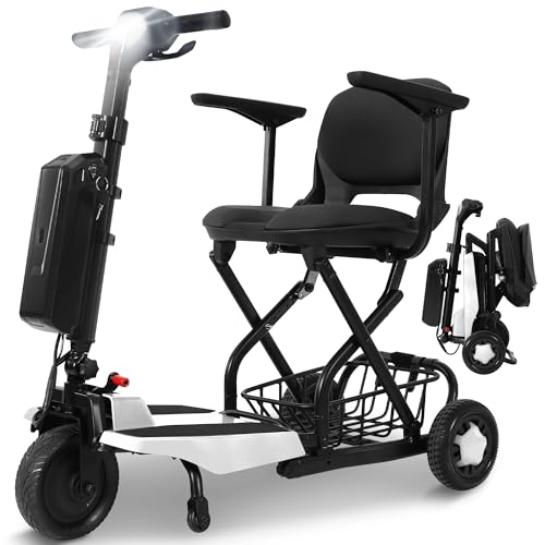 Super Light Flight Portable Folding Mobility Scooter for Adults, 36 lbs, FAA Approved, Adjustable, 250W Motor, Easy Disassembly, Compact, Travel-Friendly