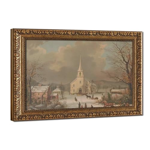 Toile Art nouveau paysage d'hiver | Décoration murale d'exception pour salon et chambre