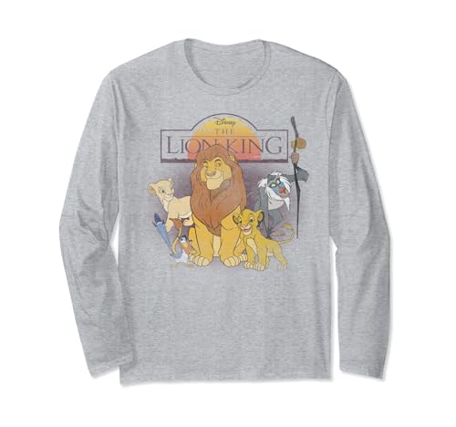 T-shirt Roi Lion Disney vêtement manches longues coton haut imprimé vintage noir