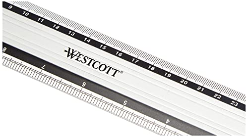 Westcott E-10191 00 Aluminium-Lineal besonders rutschfest, 30 cm, 12 Zoll
