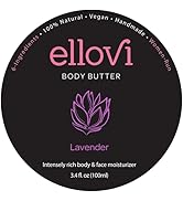 Ellovi All-Natural Body Butter - Lavender - Pure Enough to Eat - Made With Just 6 Vegan Ingredien...