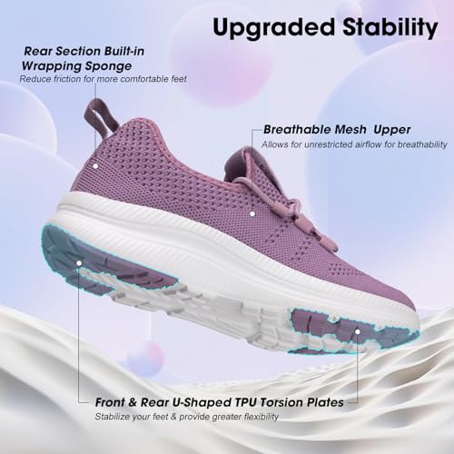 Image of ZOVE Wide Toe Box Shoes Women Extra Wide Width Sneakers Ultra Light Road Running Shoes Non-Slip Tennis Sneakers Breathable Walking Athletic