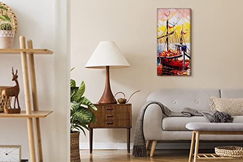 Horloge sur toile Venise sans tic tac decoration salon 30x60