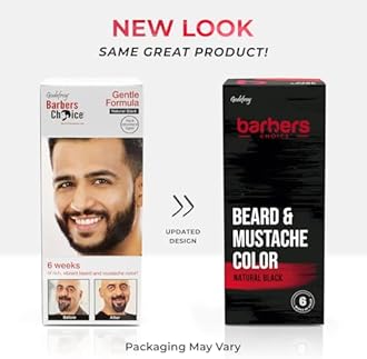Godefroy Barbers Choice 3 Application Beard and Mustache Dye For Men, 6 weeks of Cover For Gray Facial Hair, Natural Black