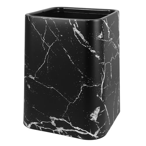 Caneca de basura moderna con patrón de mármol negro