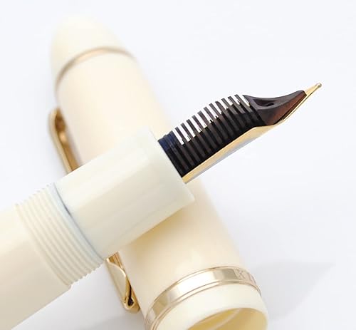 Miniatura 6 de Pluma estilográfica Jinhao X159 (plumín extrafino 0.38mm, blanco marfil con clip dorado)