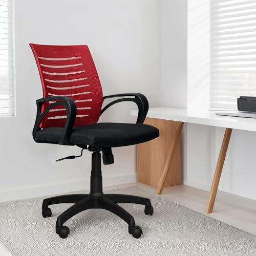 HAZELWOOD Model N-2 Ergonomic Office Chair | Adjustable Height, Tilt Lock, Revolving Study & Work Chair – Black (Medium)