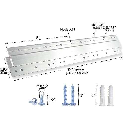 Image of Heavy Duty French Cleat Hanger 17-3 /4 inch - Z Bar Hanger Wall Mounting Brackets,French Cleat Picture Hanger French Cleat Wall Mount for Hanging Frame,Mirror,Whiteboard,Float Cabinet Shelf,Decor