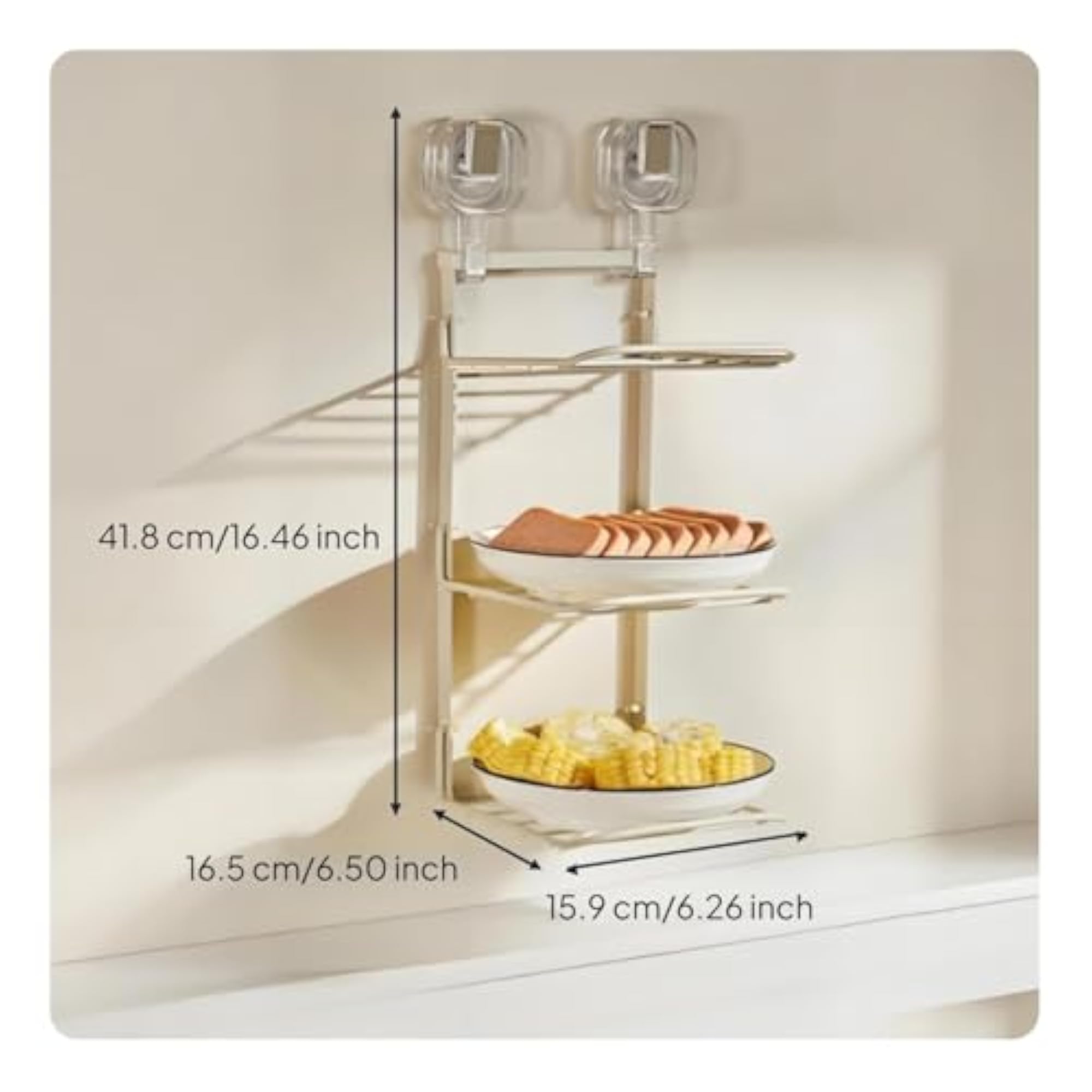 Foldable Kitchen Storage Rack Organizer, Space-Saving