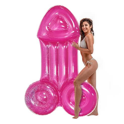 Blow Up Pecker Giant Penis Adult Float with Glitter for Pool or Beach Funny Dick Pool Accessory for Naughty Bride Tribe Wedding Party Gifts Decoration Funny