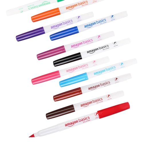 Amazon Basics Low Odor Ultra Fine Tip Dry Erase Whiteboard Markers, Variety of Colors, for Office, Home or School Use, 12 Pack, Assorted Colors image 7