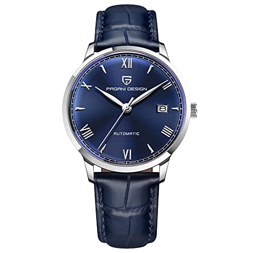 HaiQin Pagani Design Classic Men's Automatic Mechanical Watch Japanese NH35A Movement Synthetic Sapphire Leather Strap Waterproof Casual Business Wristwatch…