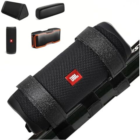 Caudblor Portable Speaker Mount for Bike/Golf Cart Railing/Boat, Adjustable Outdoor Wireless Speaker Strap Holder Accessory,Fit for JBL Bluetooth Speakers/ATV Golf Cart/Bicycle Cover