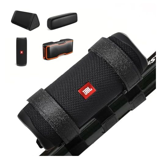 Caudblor Portable Bike Speaker Mount, Adjustable Wireless Speaker Strap, Premium Universal Bicycle Handlebar Sound Bar Holder with 2 Straps, for JBL Speakers/Water Bottle on Golf Cart/Boat
