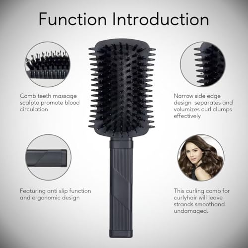 Curly Hair Brush Black, Volume Curl Defining Brush for Effortlessly Detangling Shaping and Styling Men's Women's Curls, Waves & Coils, Curly Hair Products, Reduce Frizz