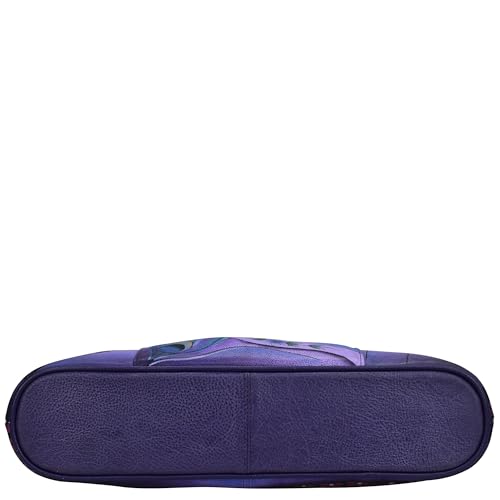 Bolso ancho tote de cuero genuino pintado a mano Anna by Anuschka miniatura 6