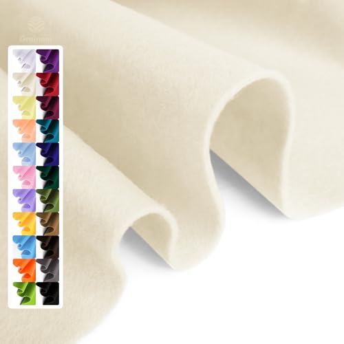 Ivory Soft Felt Fabric Sheet 36' x 36', 1.6mm Thick, Premium Craft Felt for Sewing, DIY Projects, Decorations, Art and Kids School Projects