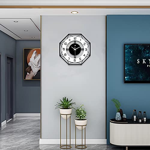 Large Wall Clocks for Living Room Decor Modern Silent Wall Clock for Home House Kitchen Bedroom Decorative Big Wall Clock Non Ticking Battery Operated Quartz for Bathroom Outdoor Indoor 14 Inch - Image 3