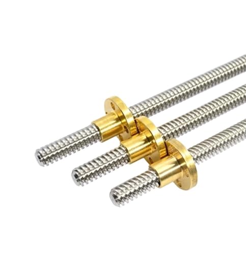 Metal Ball Screw nut T16 Lead Screw 100mm 150 200 250 300 350 400 450 500 600mm Picth 4mm Lead 4mm Trapezoidal Screw with Brass Nut(200mm)