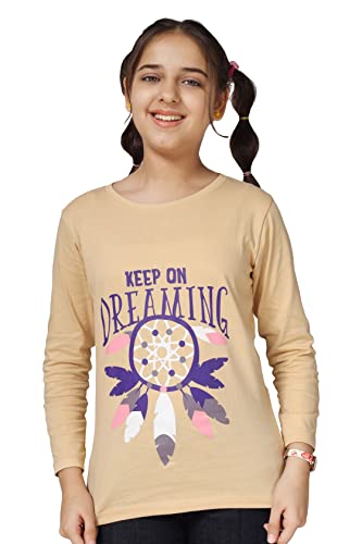 Image of KYDA KIDS Girls Cotton Full Sleeve Printed T-Shirt (Pack of 3)