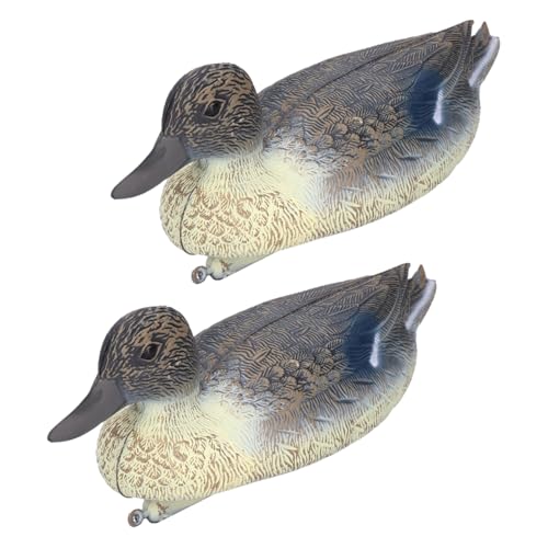Tomedny 2 Pezzi Modello di Anatra, Simulazione in plastica Decorazione di Anatra Uccelli Acquatici Statua di Stagno Piccolo Modello di Animale Germano Reale 13,6 x 5,1 Pollici per