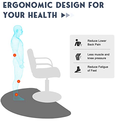 Omysalon 1/2'' Thick Anti Fatigue Mat For Hairstylist Standing, 3'X5' Barber Floor Matt With Scissor Under Salon Chair, Hair Cutting Hairdressing Equipment #TOP1