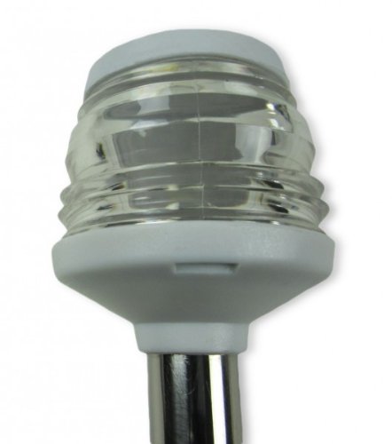 Lichtmast Rundumlicht 1 Meter weißes Gehäuse z. Decksbefestigung