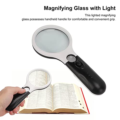 Lupa Iluminada, Lupa de Bolso Portátil para Home Office School