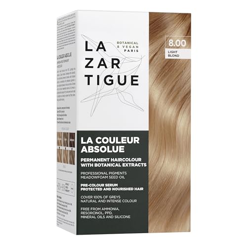 Lazartigue La Couleur Absolue, Permanent Hair Color with Botanical Extracts, Light Blond, Coloring Kit, Vegan, Cruelty-Free, Ammonia-Free