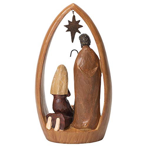 Midwest-Cbk Holy Family Natural Brown 9 X 5 Resin Stone Christmas Holiday Figurine #TOP3