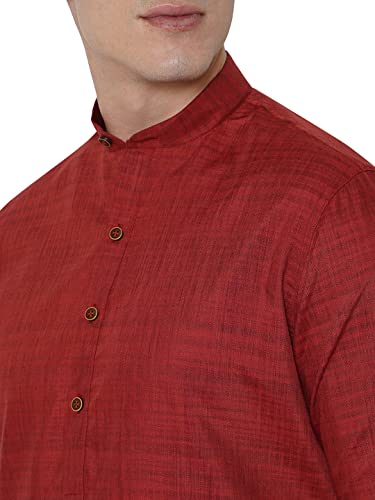 Image of JadeBlue Men's Regular Fit Self Textured Cotton Kurtas, Easy to Wear Ethnic Designer Kurtas for Men, Perfect Festive